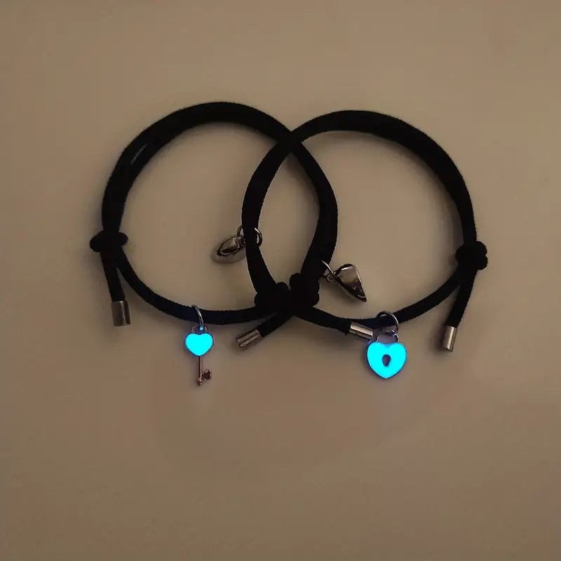 Pulseras para parejas Candado y Llave Luminosa