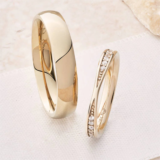 Anillos Conexion Para Parejas Oro Laminado 18K