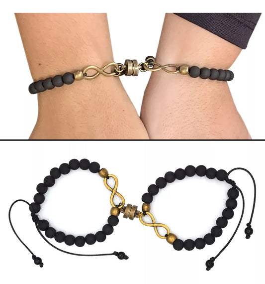 2 Pulseras Magnéticas Con Imán Infinito Para Parejas