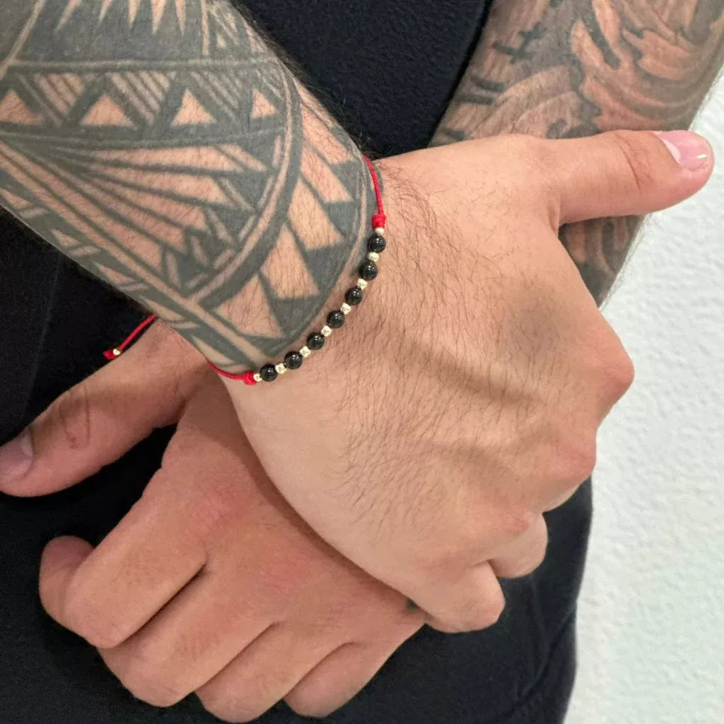 Pulsera Con Turmalina Negra Y Oro De 18 Kilates Garantizado