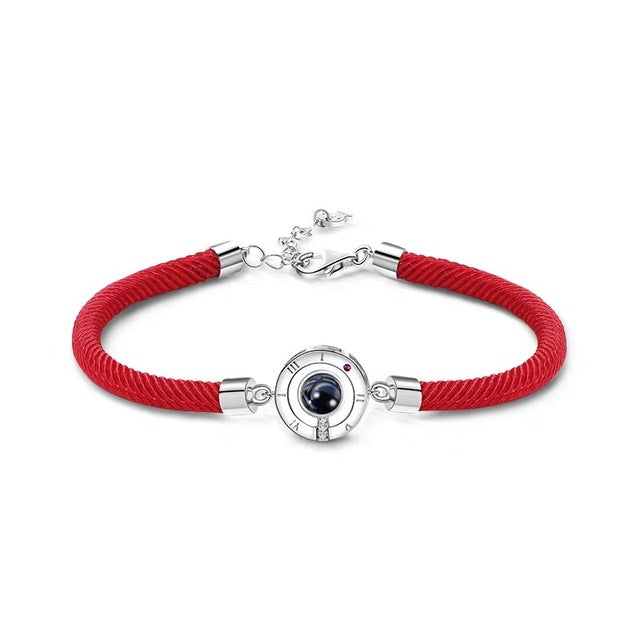 Pulsera para Parejas x2 Con Proyección Te Amo en Varios Idiomas