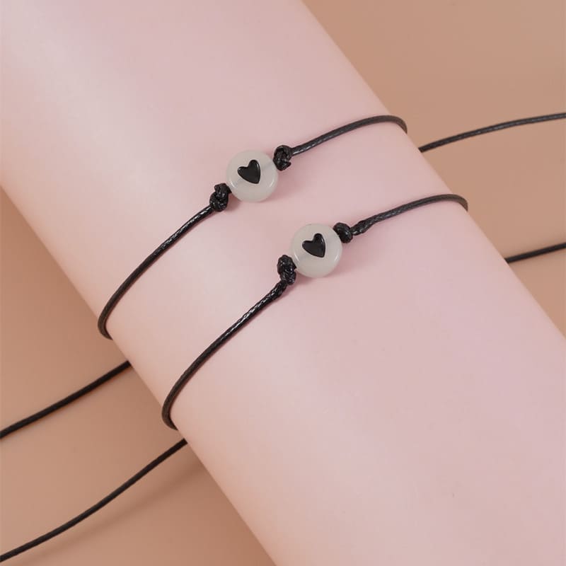 Pulseras De Promesa Para Pareja De Corazón Luminoso X2 (par)