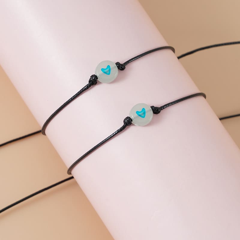 Pulseras De Promesa Para Pareja De Corazón Luminoso X2 (par)