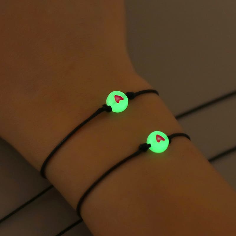 Pulseras De Promesa Para Pareja De Corazón Luminoso X2 (par)