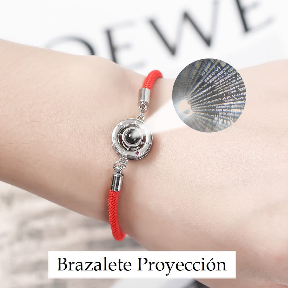 Pulsera para Parejas x2 Con Proyección Te Amo en Varios Idiomas