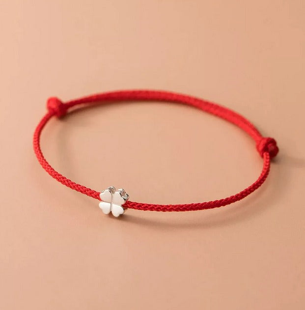 Pulsera Trebol De La Prosperidad Hecha En Plata Real Ley 925