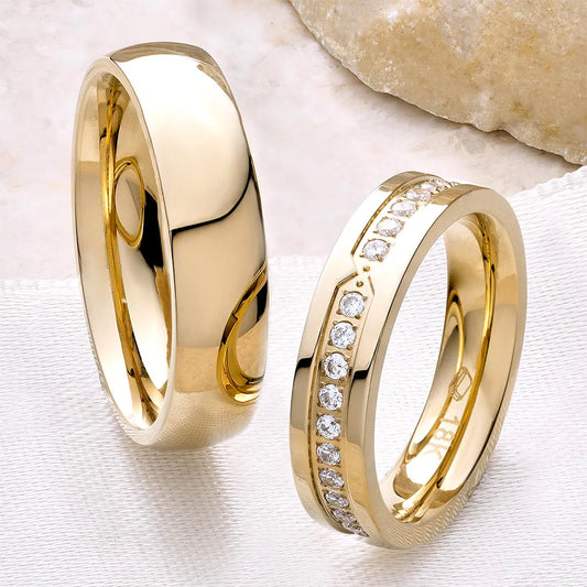 Anillos Astra Para Parejas En Oro Laminado 18k