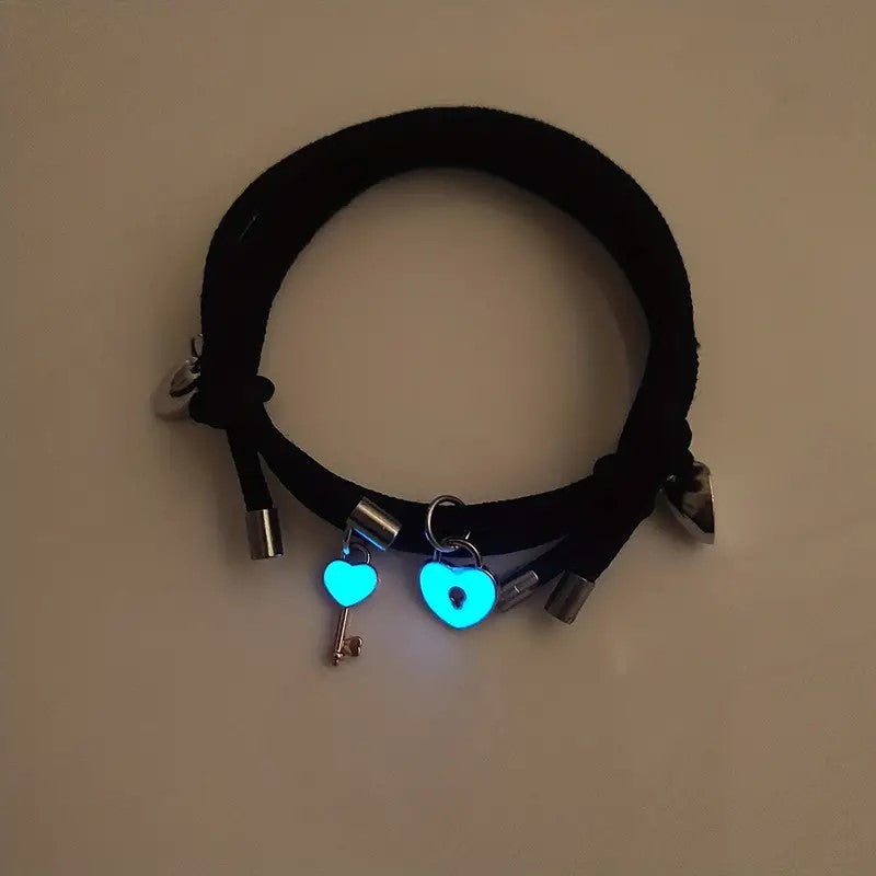 Pulseras para parejas Candado y Llave Luminosa