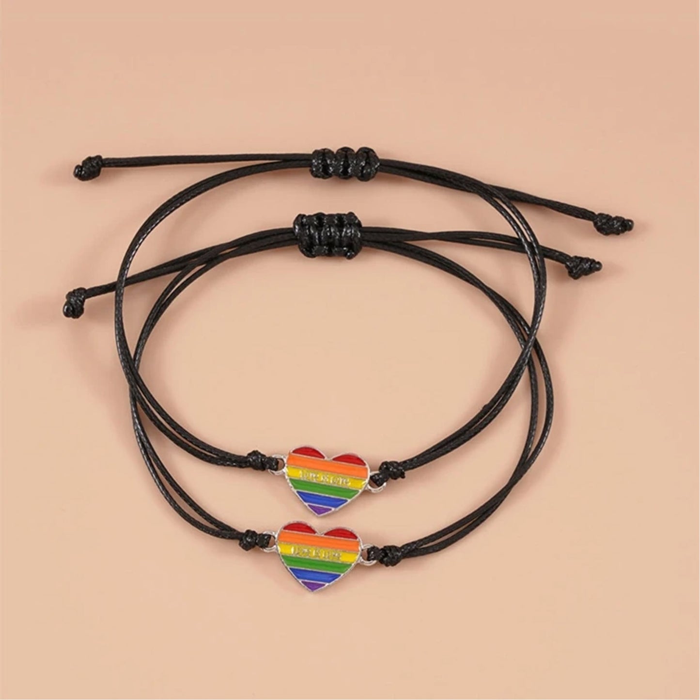 Pulsera Pride Lgtbiq+ De Corazón Con Baño Acrílico De Color