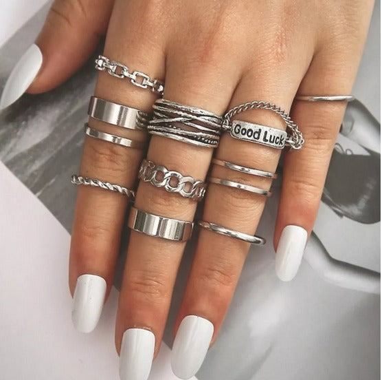 set anillos de buena suerte